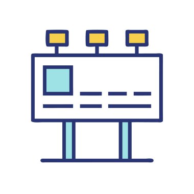 Billboard Simgeleri vektör illüstrasyonu beyaz arkaplanda izole edildi.