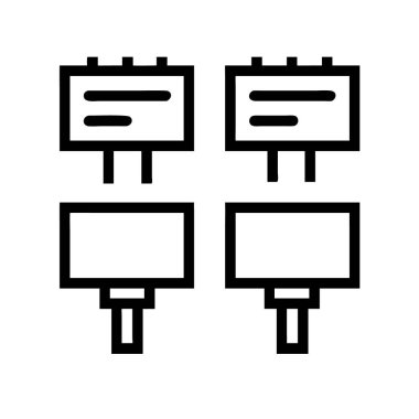 Billboard Simgeleri vektör illüstrasyonu beyaz arkaplanda izole edildi.