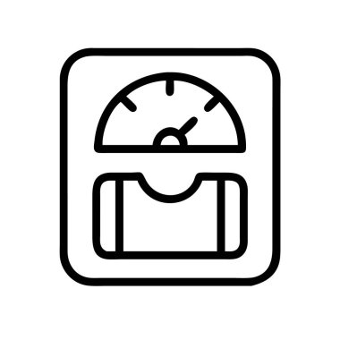 Ağırlık ölçeği çizgi simgesi, dış hat vektörü 