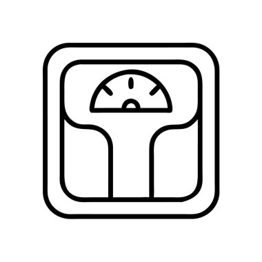 Ağırlık ölçeği çizgi simgesi, dış hat vektörü 