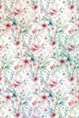 Şablon tasarımlı güzel suluboya güller ve papatyalar Clipart elementleri 