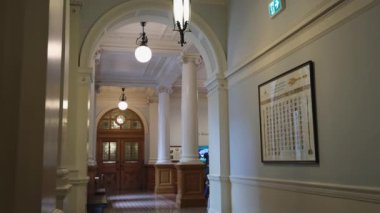 Victoria Adası, British Columbia Parlamento Evi, 1893 'te inşa edilen tarihi Parlamento Binası Parlamento Kâtibi. Vancouver, Kanada, 12.10.2024