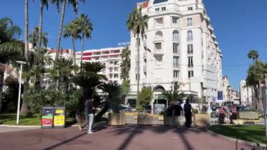 Croisette, Promenade de la Croisette, Boulevard de la Vidom, Cannes sahil limanı Fransa Cannes 11.01.2024