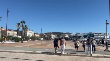 Croisette, Promenade de la Croisette, Boulevard de la Vidom, Cannes sahil limanı Fransa Cannes 11.01.2024