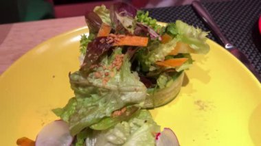 Feta Peynirli ve Sebzeli Renkli Taze Salata Akdeniz Diyeti Dengeli Yeme ve Canlı Sağlıklı Beslenme. Yüksek kalite 4k görüntü