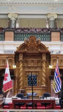 Victoria, BC, Victoria, British Columbia, Kanada 'daki British Columbia Parlamento Binası' nda tarihi hükümet binası. 02.24.2025