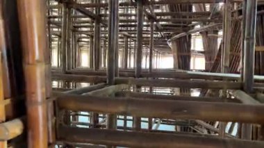 Phu Quoc, Vietnam. Phu Quoc Adası 'ndaki Grand World' de güzel bir sabah, bir sürü renkli ev. Yüksek kalite 4k görüntü