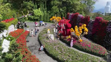 Da Nang, Vietnam bulutların üzerinde süzülüyordu. Bu rüya gibi köprü taş ellerin içinde dinleniyordu. Gezginlere huzur dolu, gerçeküstü bir dağ yürüyüşü sunuyordu. Vietnam Danang 09.02.2025