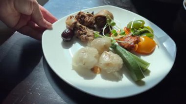 Çin Dim Sum Gıda ve Yemek Çubuğu çeşitleri. Yüksek kalite 4k görüntü