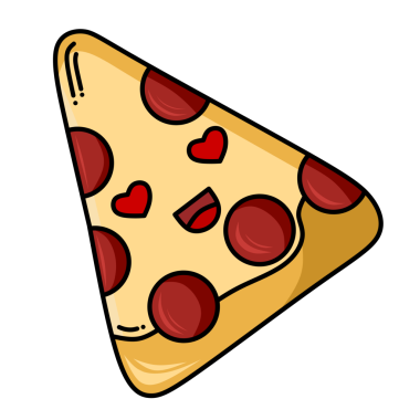 Tatlı pizza çizgi film karakteri.