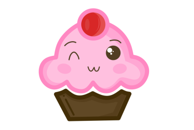 Şirin pembe pasta çizgi film karakteri