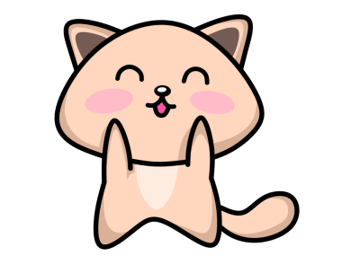 Şirin kawaii kedi çizgi film karakteri