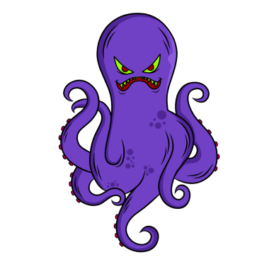 Şeytani ahtapot çizgi film karakteri