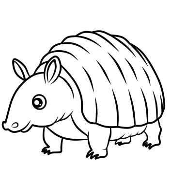 Boyama kitabı sayfası için Armadillo çizgi filmi