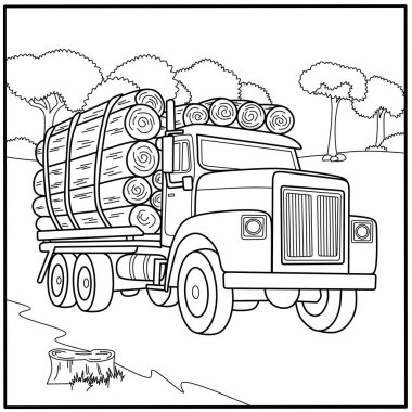 Büyük araç temaları, doğa aktiviteleri ve endüstriyel boyama kitabı tasarımları için ayrıntılı bir boyama sayfası kadar mükemmel..