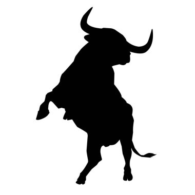 Güçlü boğa ya da bufalo silueti, çiftlik, güç ve vahşi hayvan temalı tasarımlar için ideal.
