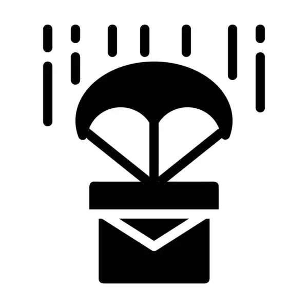 Paket simgesinin glifli tasarım illüstrasyon vektör grafiği. Kullanıcı Arayüzü, mobil tasarım, web tasarımı vb..