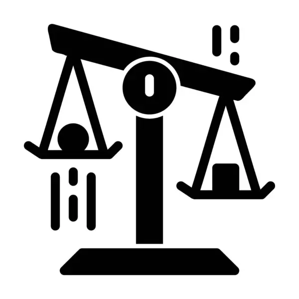 Ölçek simgesinin glifli tasarım illüstrasyon vektörü grafiği. Kullanıcı Arayüzü, mobil tasarım, web tasarımı vb..