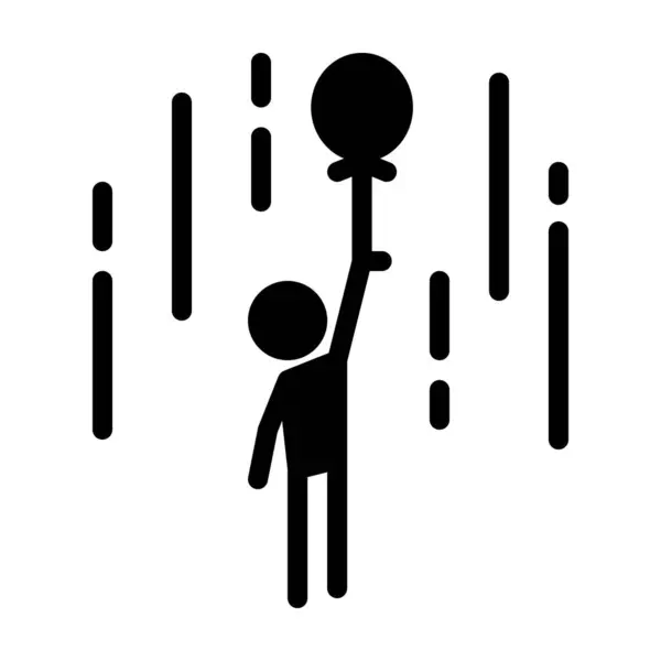 Kabartma stili uçan adam simgesinin tasarım illüstrasyonu grafiği. Kullanıcı Arayüzü, mobil tasarım, web tasarımı vb..