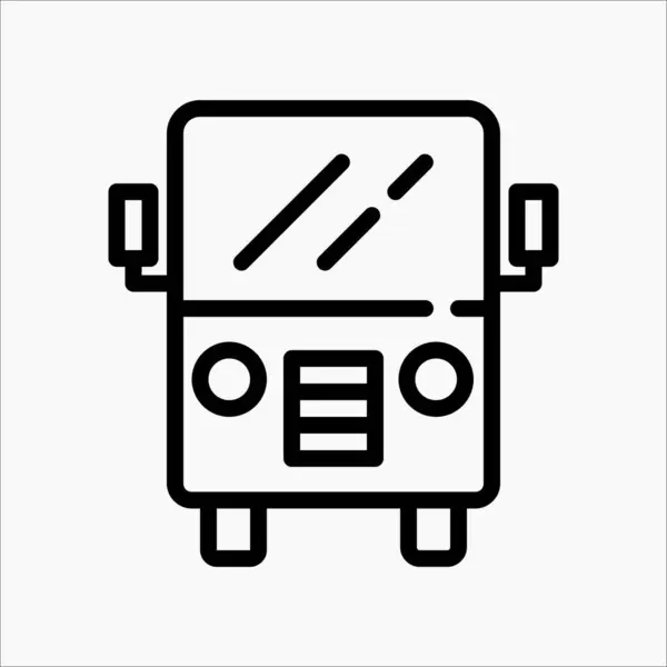 Satır biçimli ön görüntü bus simgesinin tasarım illüstrasyon vektör grafiği. Kullanıcı Arayüzü, mobil tasarım, web tasarımı vb.