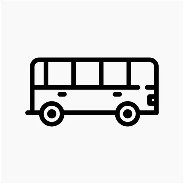 Satır biçimli bus simgesinin tasarım illüstrasyon vektör grafiği. Kullanıcı Arayüzü, mobil tasarım, web tasarımı vb.