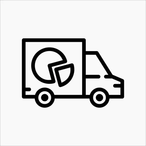 Çizgi biçimli konteynır kamyon simgesinin tasarım çizimi. Kullanıcı Arayüzü, mobil tasarım, web tasarımı vb.