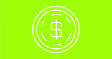 yeşil ekran dolar madeni para canlandırması