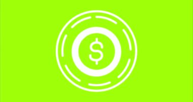 yeşil ekran dolar madeni para canlandırması