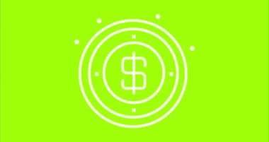 yeşil ekran dolar madeni para canlandırması