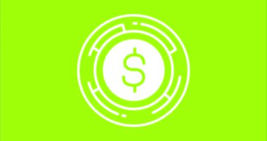 yeşil ekran dolar madeni para canlandırması