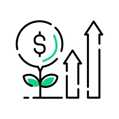 Çizgi simgesi grafiği. İş bilgileri için veri, çubuklar ve ekonomik büyüme unsurları. Veri istatistikleri ve analizlerinin görselleştirilmesi. Beyaz arka planda izole edilmiş. vektör illüstrasyonu