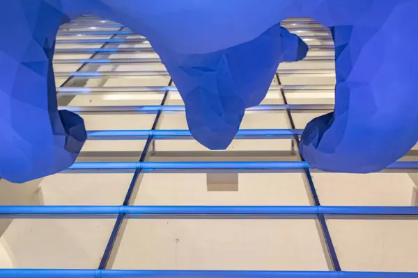 Denver Colorado Kongre Merkezi 'nin penceresine bakan büyük mavi ayı.