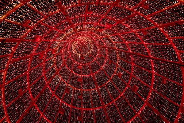 Denver Colorado 'da kırmızı renkli soyut ışık sanat dekorasyonu