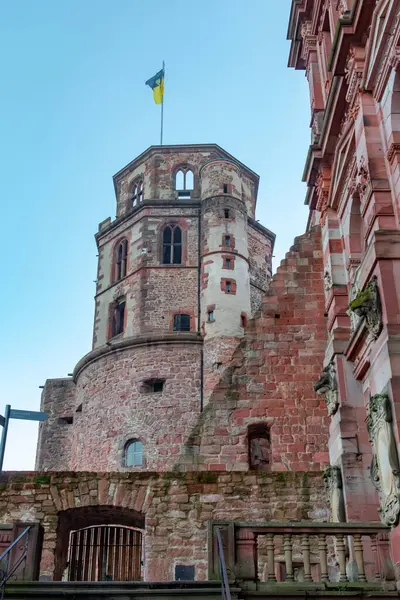 Tarihi Schloss Heidelberg Şatosu Heidelberg Almanya 'sında geleneksel Alman mimarisi. Fotoğraf sabah çekildi.