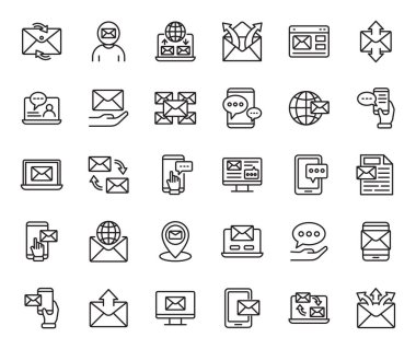 e-posta ve ileti Vektör İllüstrasyonu, Basit Tasarım