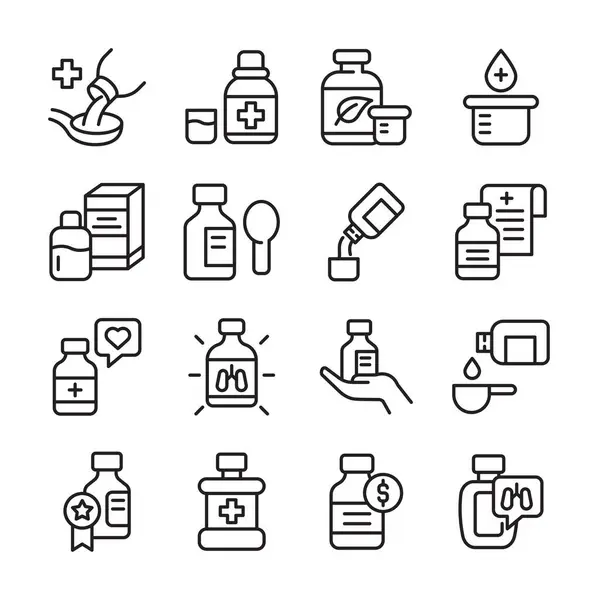 Öksürük şurubu Vektörü İllüstrasyonu, Basit Tasarım