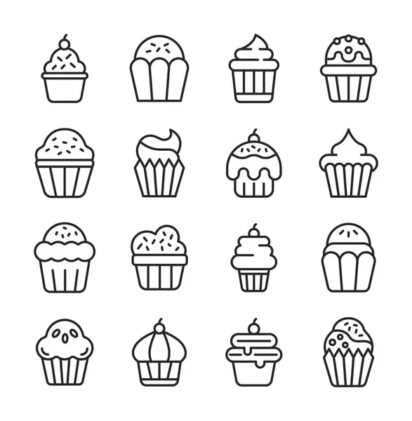 Cupcake Vektör İllüstrasyonu, Basit Tasarım