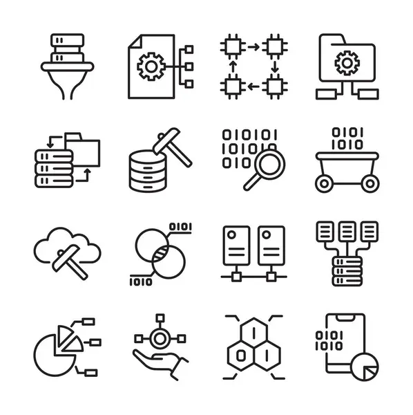 Veri Madenciliği Vektör İllüstrasyonu, Basit Tasarım