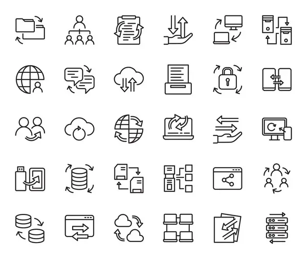 Veri Paylaşımı Vektör İllüstrasyonu, Basit Tasarım