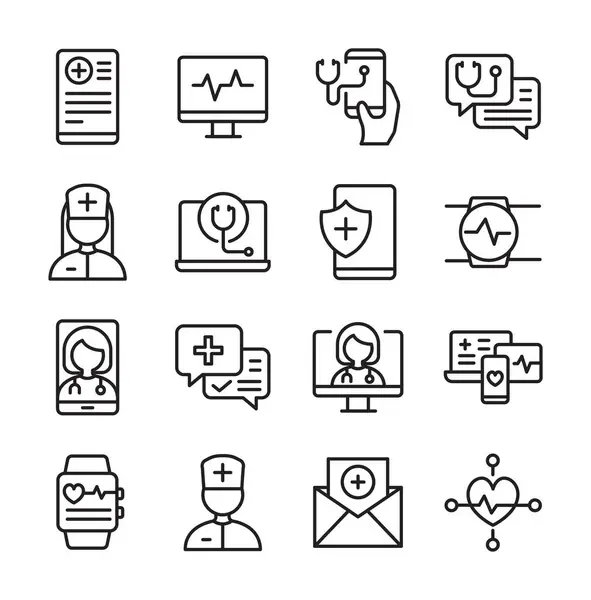 Dijital Sağlık Vektörü İllüstrasyonu, Basit Tasarım