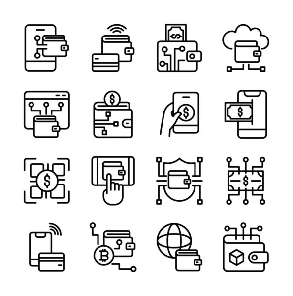 Dijital Cüzdan Vektörü İllüstrasyonu, Basit Tasarım