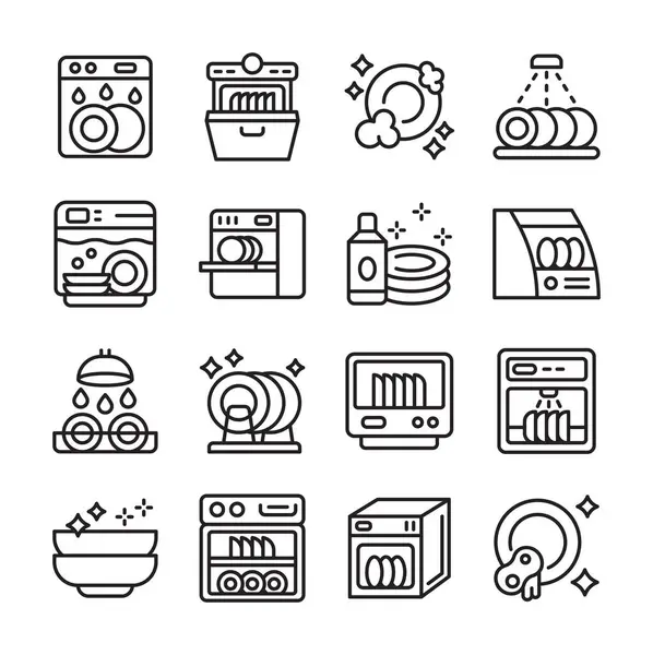 Bulaşık Makinesi Vektör İllüstrasyonu, Basit Tasarım