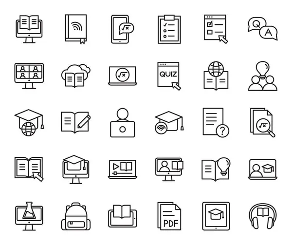 e-öğrenme Vektör İllüstrasyonu, Basit Tasarım