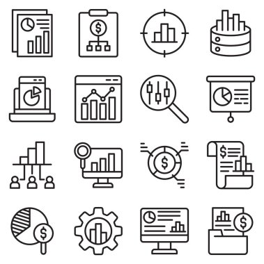 Business Analytics, Simple Vector Icon Set