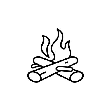 bonfire vector thin line icon