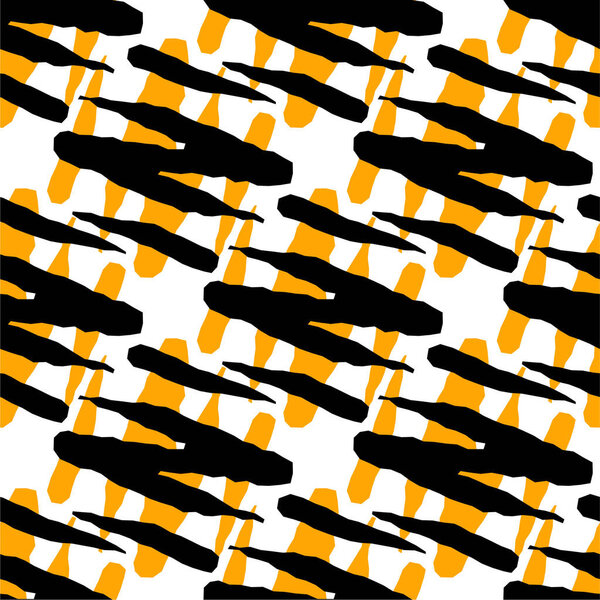 Vector seamless pattern with hand-drawn dashes.Modern stylish texture