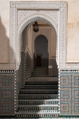 Moulay İsmail anıtından Fas fayans ve mimarisi