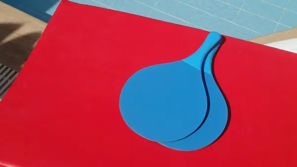 Plaj topu yarasaları havuzun yanındaki güneş yatağında yatıyor..