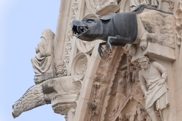 Fransa 'daki Gargoyles of Reims Katedrali.