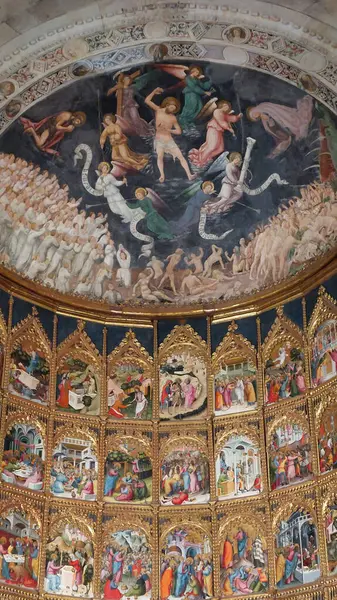 The Last Judgement fresk circa 1440 Salamanca Katedrali 'nde.